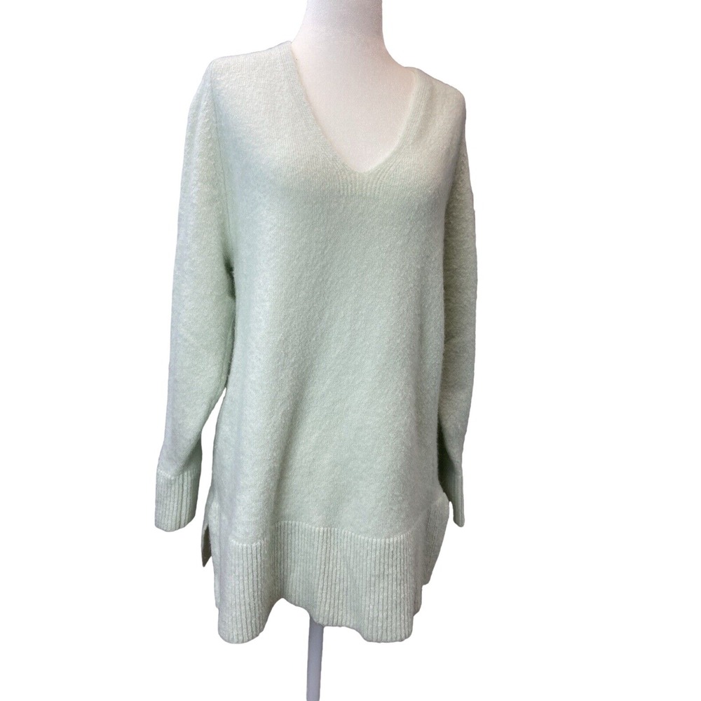 J.CREW Sweater Womens XXS Green V Neck Wool Alpaca Blend Long Sleeve Tunic Knit